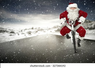 Santa Claus On Bike 