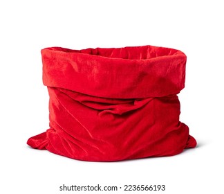 Santa Claus open red bag full, isolated on white background. File contains a path to isolation. - Powered by Shutterstock