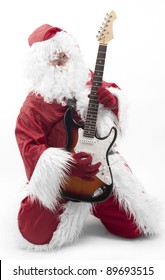 Santa Claus Playing Rock Guitar