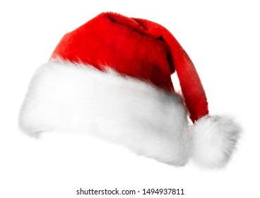 Santa Claus red hat isolated on white background