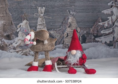 Santa Claus With Rudolph