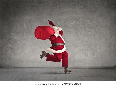 Santa Claus Skating Fast 