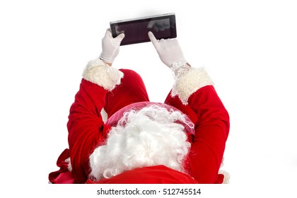 Santa Claus Using Computer 
