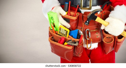 Santa with construction tools