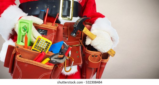 Santa with construction tools