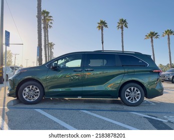 Santa Cruz, CA - July 17, 2022: New Toyota Sienna Minivan Parked On An ADA Parking Spot. 