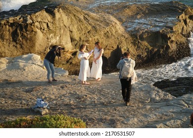 Santa Cruz, California, USA. Sunday, ‎March ‎20, ‎2022. A Couple Of Women Getting Married On The Beach.