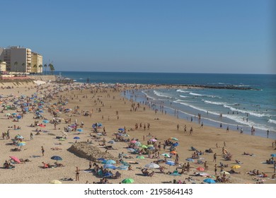 Santa María Del Mar Beach City Of Cádiz, Spain- 19 August 2022