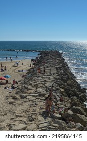 Santa María Del Mar Beach City Of Cádiz, Spain- 19 August 2022