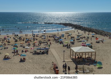 Santa María Del Mar Beach City Of Cádiz, Spain- 19 August 2022