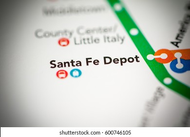 Santa Fe Depot Station. San Diego Metro Map.