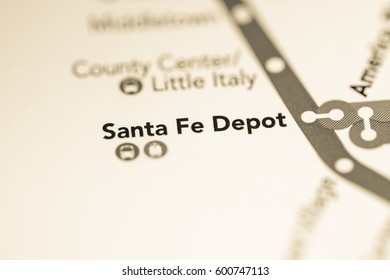 Santa Fe Depot Station. San Diego Metro Map.