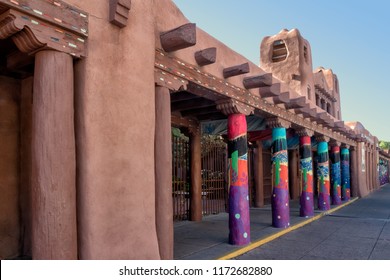 Santa Fe, New Mexico, USA. Downtown Architecture