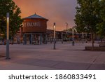 Santa Fe Railyard Art District, New Mexico at sunset