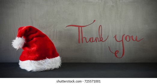 Santa Hat, Calligraphy Thank You