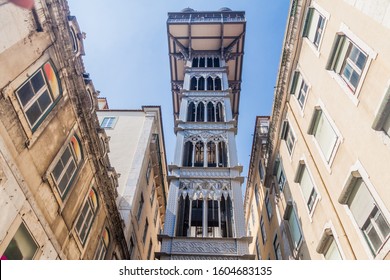 Santa Justa Elevator In Lisbon, Port