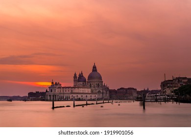 Santa Maria della Salute at sunset, Venice, Veneto, Italy