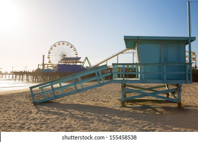 Santa Monica Beach Lifeguard Tower In California USA