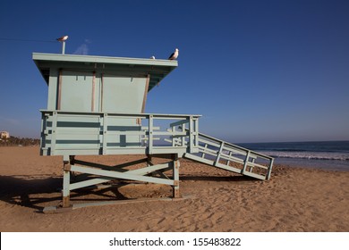 Santa Monica Beach Lifeguard Tower In California USA