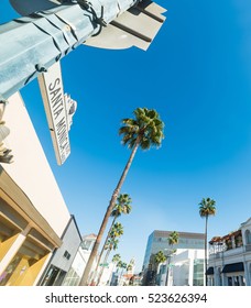 Santa Monica Boulevard Sign In Beverly Hills, California