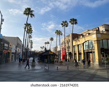 Santa Monica, CA - April 15 2022: The Shopping District Third Street Promenade