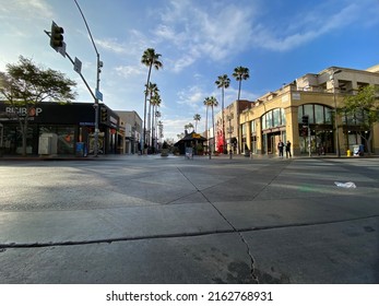 Santa Monica, CA - April 15 2022: The Shopping District Third Street Promenade