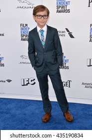 SANTA MONICA, CA - FEBRUARY 27, 2016: Jacob Tremblay At The 2016 Film Independent Spirit Awards On The Beach In Santa Monica, CA.