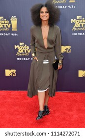 SANTA MONICA, CA - June 16, 2018: Zazie Beetz At The 2018 MTV Movie & TV Awards At The Barker Hanger, Santa Monica Airport