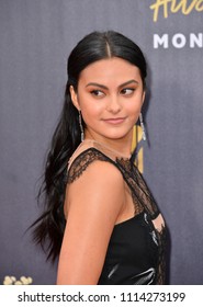 SANTA MONICA, CA - June 16, 2018: Camila Mendes At The 2018 MTV Movie & TV Awards At The Barker Hanger, Santa Monica Airport