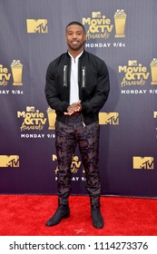 SANTA MONICA, CA - June 16, 2018: Michael B. Jordan At The 2018 MTV Movie & TV Awards At The Barker Hanger, Santa Monica Airport