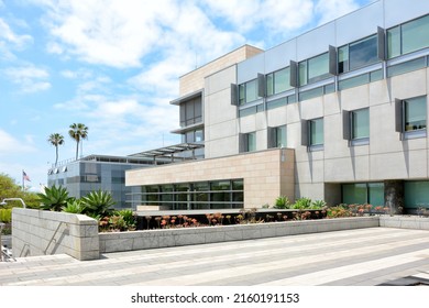 SANTA MONICA, CALIFORNIA - 15 MAY 2021: Santa Monica Public Safety Building, Housing The Police Department And Fire Administration.