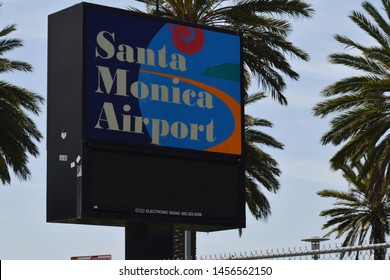 Santa Monica, CA/USA - July 1, 2019: Santa Monica Airport Sign