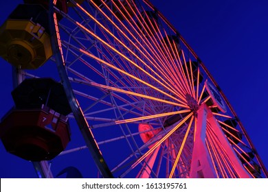 Santa Monica Ferris Wheel At Night
