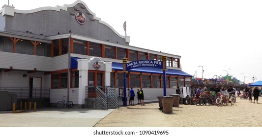 SANTA MONICA, Los Angeles, California - May 13, 2018: Santa Monica Pier North Entrance