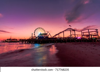 Santa Monica pier at Sunset