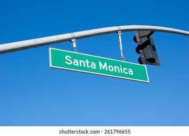 Santa Monica Street Sign In Los Angeles