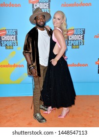 SANTA MONICA, USA. July 11, 2019: Lindsey Vonn & P.K. Subban At Nickelodeon's Kids' Choice Sports Awards 2019 At Barker Hangar.
Picture: Paul Smith/Featureflash