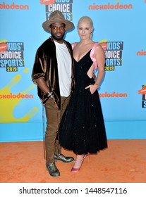 SANTA MONICA, USA. July 11, 2019: Lindsey Vonn & P.K. Subban At Nickelodeon's Kids' Choice Sports Awards 2019 At Barker Hangar.
Picture: Paul Smith/Featureflash