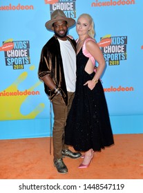 SANTA MONICA, USA. July 11, 2019: Lindsey Vonn & P.K. Subban At Nickelodeon's Kids' Choice Sports Awards 2019 At Barker Hangar.
Picture: Paul Smith/Featureflash