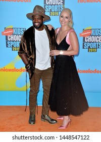 SANTA MONICA, USA. July 11, 2019: Lindsey Vonn & P.K. Subban At Nickelodeon's Kids' Choice Sports Awards 2019 At Barker Hangar.
Picture: Paul Smith/Featureflash