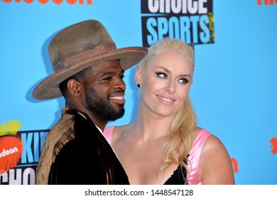 SANTA MONICA, USA. July 11, 2019: Lindsey Vonn & P.K. Subban At Nickelodeon's Kids' Choice Sports Awards 2019 At Barker Hangar.
Picture: Paul Smith/Featureflash