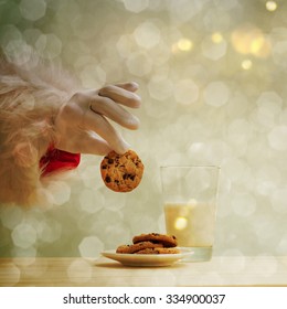 Santa picking cookie 