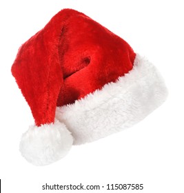 Santa Red Hat Isolated In White Background