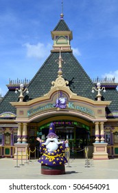 SANTA ROSA CITY, LAGUNA, PHILIPPINES - OCTOBER 28, 2016: Facade Of Enchanted Kingdom Theme Park Where Local And Foreign Tourists Flock