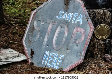 Santa Stop Here Sign