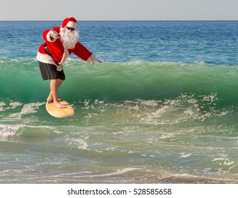 Santa Surfing.
