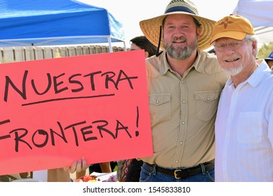 Santa Teresa, NM / USA - June 6, 2018: Scenes From 'All Against The Wall Rally.' Protesters From Southern New Mexico And El Paso, Texas Gather  To Demonstrate Against The US Border Wall.