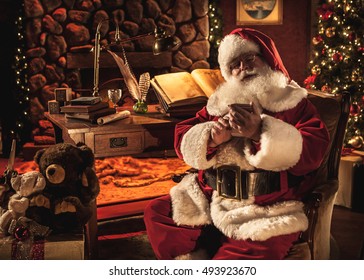 Santa using a cell phone