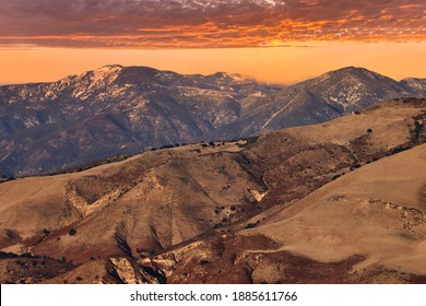 Santa Ynez Mountains At Sunset