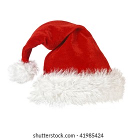 santaclaus red cap isolated on white background